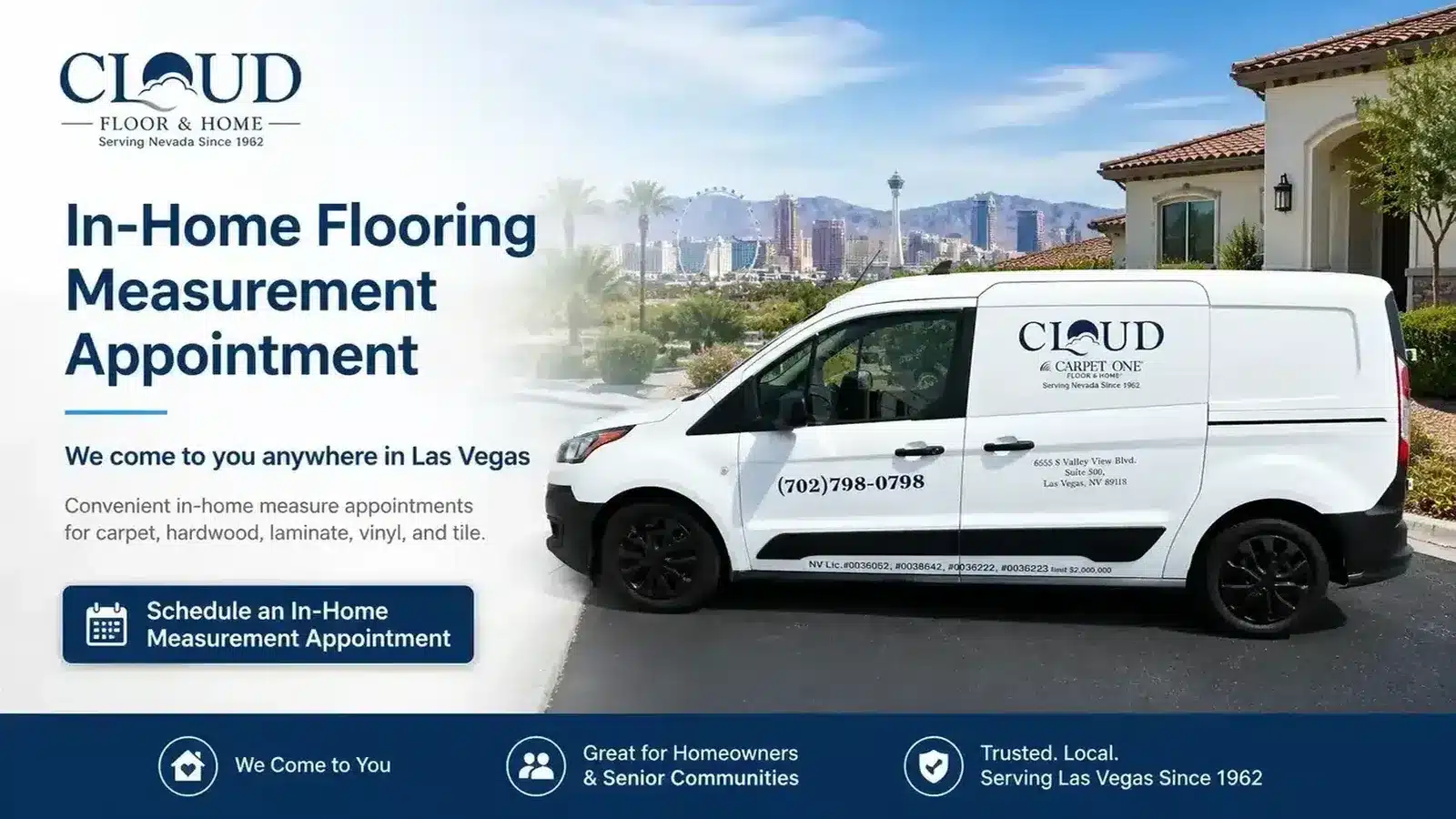 Cloud Floor & Home van for an in-home flooring estimate Las Vegas service