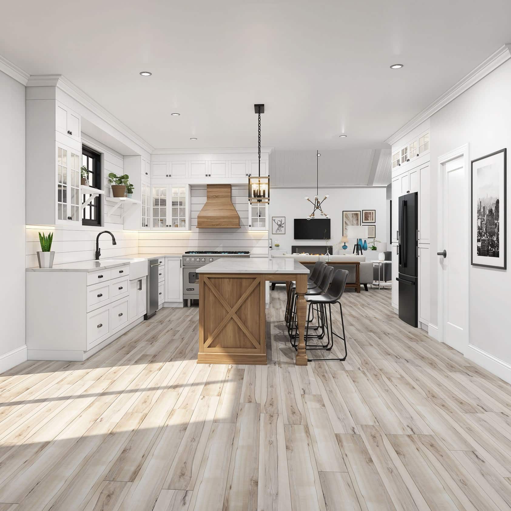 Taos Pine Tristao 4.5mm Rigid Core SPC Flooring — close-up of the wood-look plank surface grain, Bering Floors & Coverings, SKU 12001-0103
