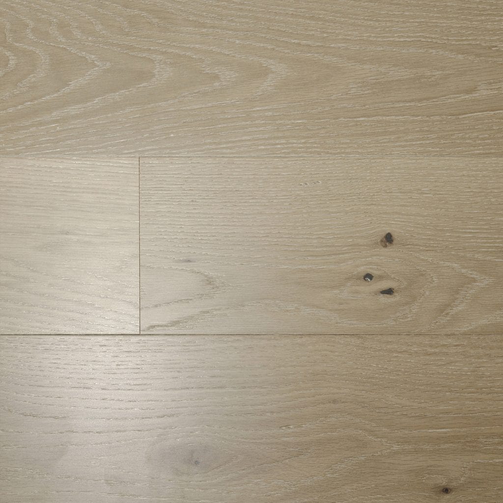 Winter Oak Magellan Hardwood Flooring — overhead view of the light oak plank surface with visible knots, Bering Floors & Coverings, SKU 13001-0102