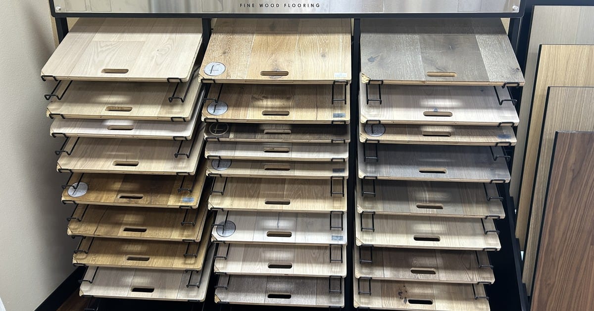 Premium hard-surface flooring display at Cloud Floor & Home showroom