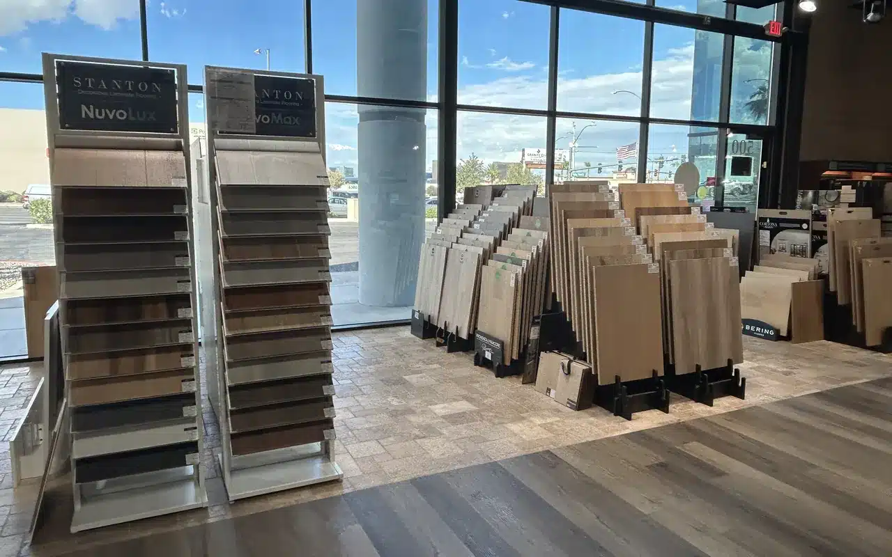 Stanton laminate flooring samples in Cloud Floor & Home’s Las Vegas showroom
